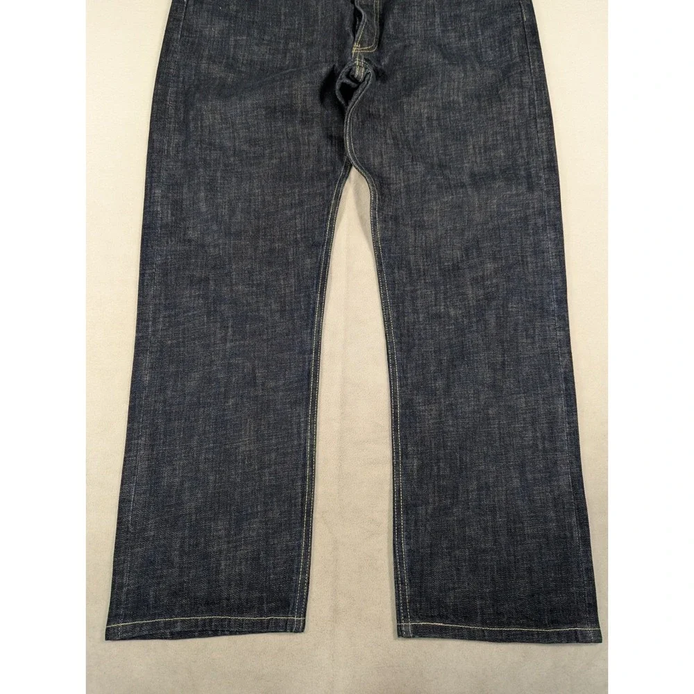 Levi's 501 Button Fly Classic Straight Leg Mens Jeans Dark Blue Size 38‎